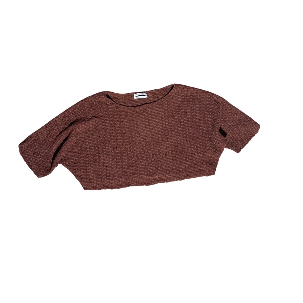 Urban Outfitters Women's Rust Brown Textured Knit Long Sleeve Top XS